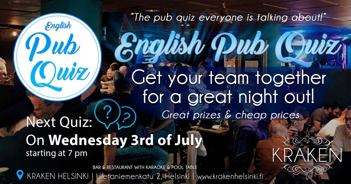 Pub Quiz In English, July 2024