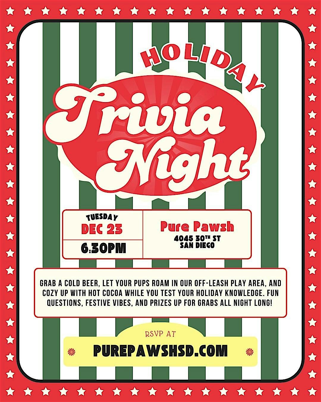 Holiday Trivia Night at the Dog Bar!