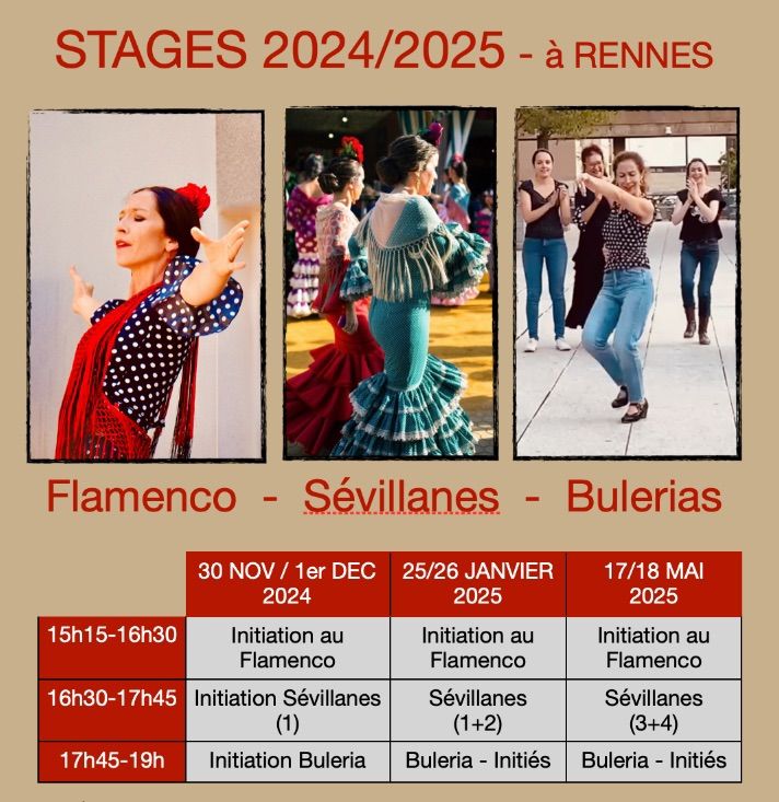 Stages Flamenco, sevillanas, bulerias