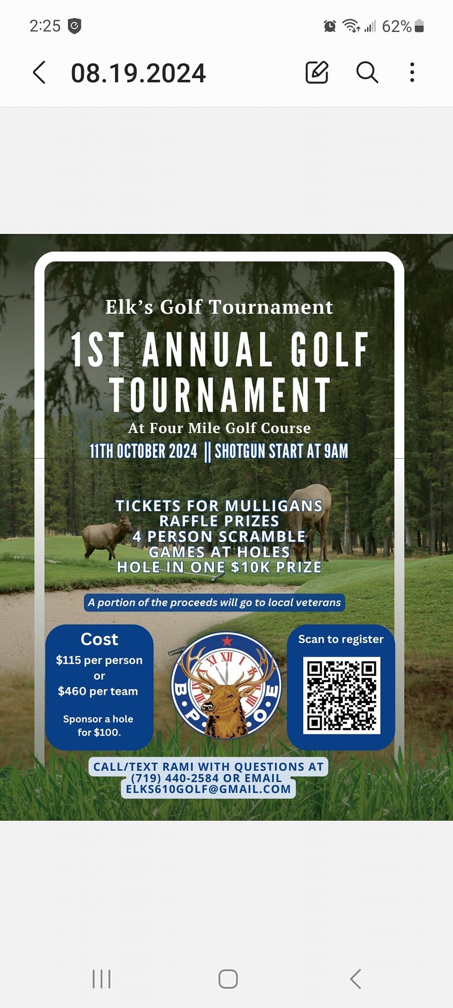 1st Annual Elks Golf Tournament