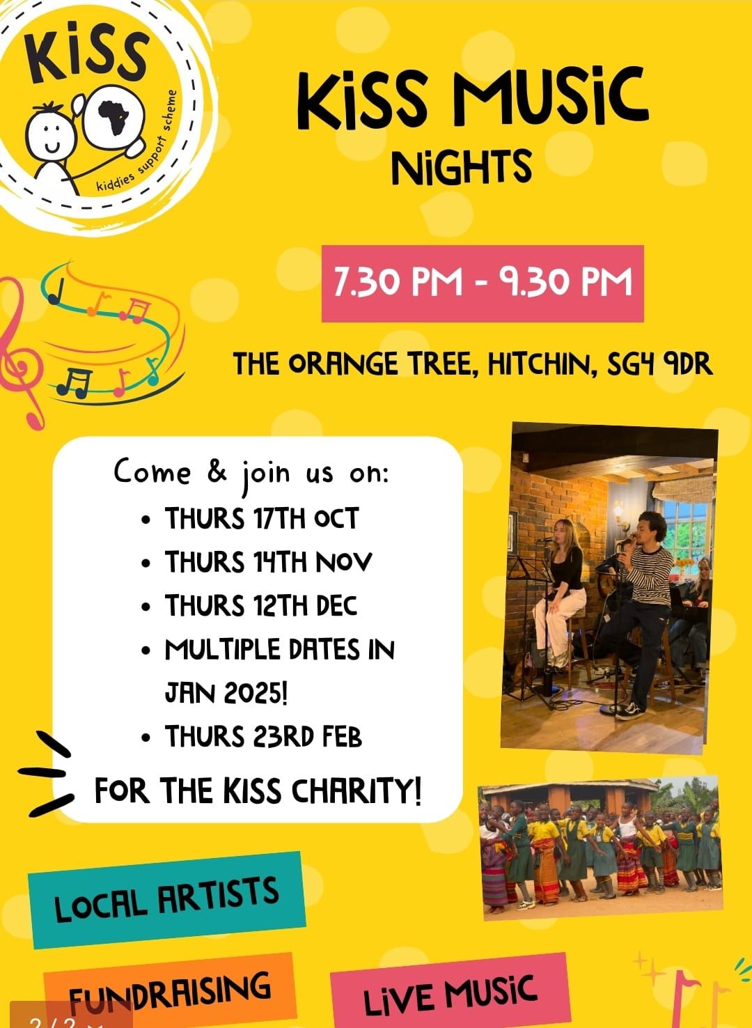 Live music night with Kiss charity