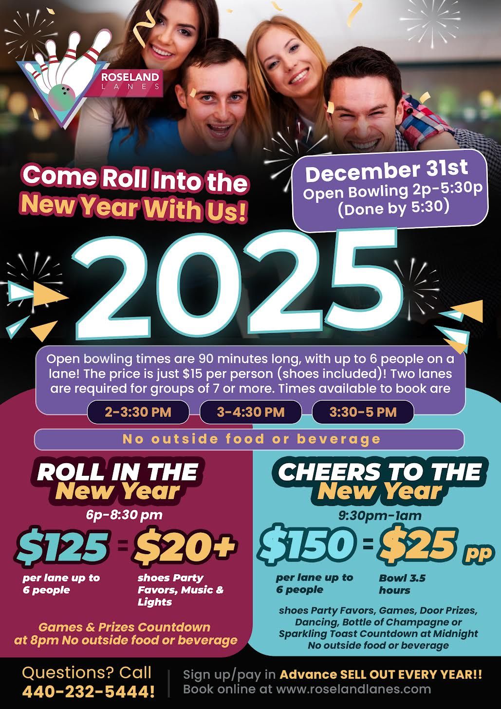 New Year's Festivities at Roseland Lanes!