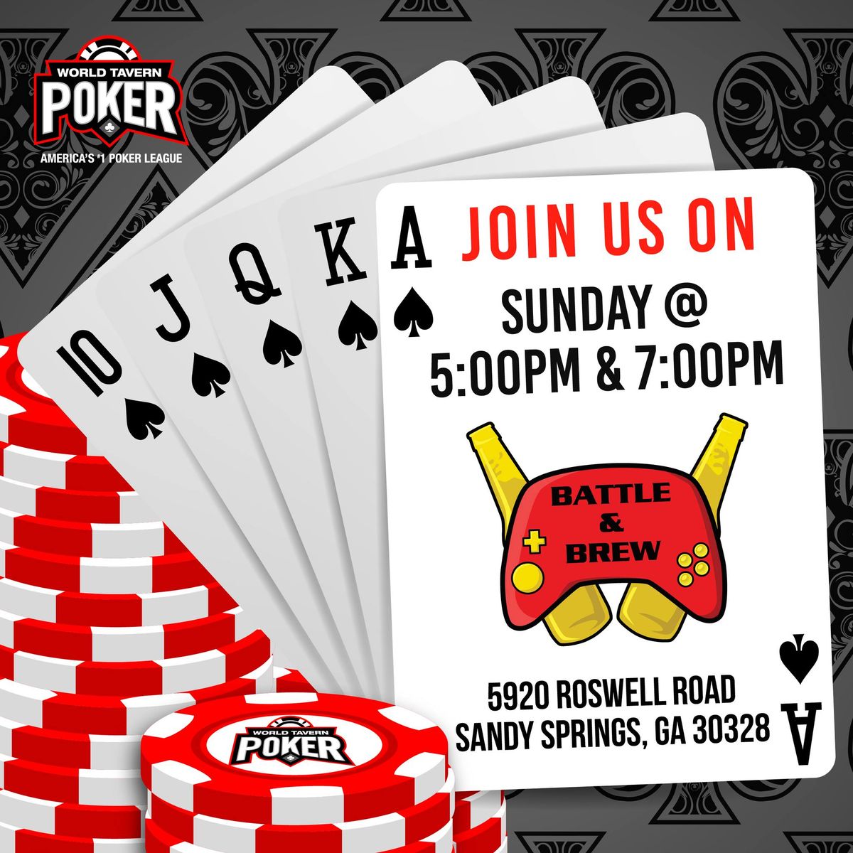 World Tavern Poker Night (Every Sunday 5PM & 7PM)