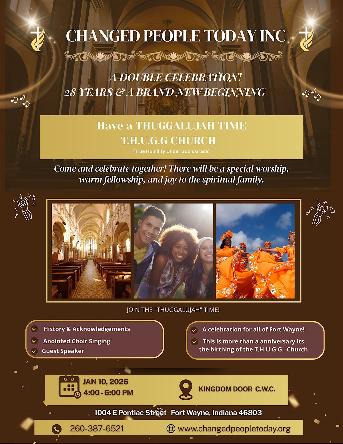 Celebrate 28 yrs of Changed People & the birth of T.H.U.G.G. Church! Live m