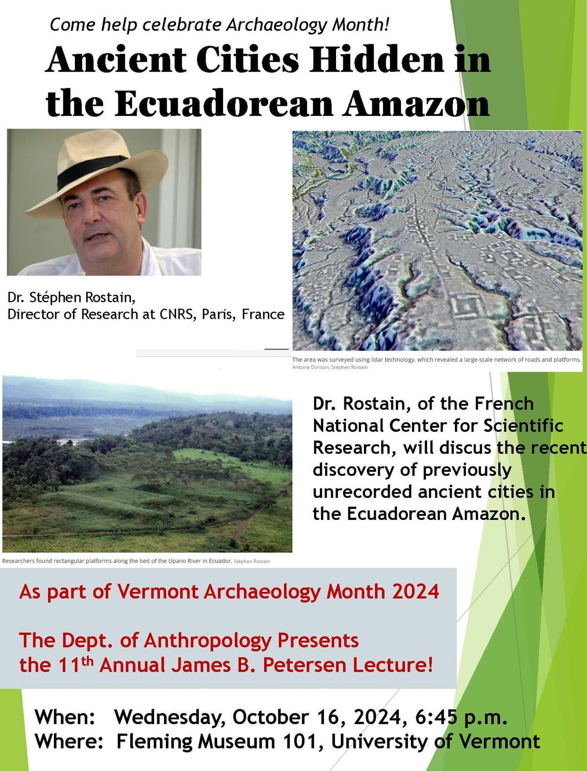 THE 11TH ANNUAL JAMES B. PETERSEN MEMORIAL LECTURE: ANCIENT CITIES HIDDEN IN THE ECUADOREAN AMAZON B