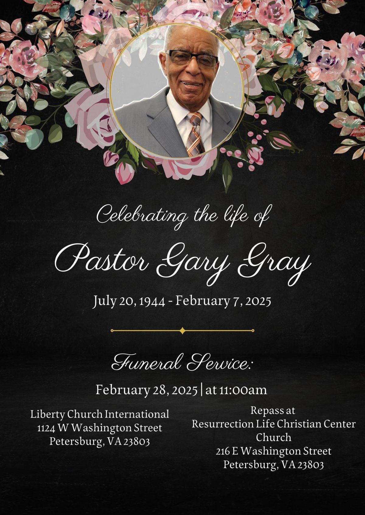 Memorial Services Pastor Gary Gray