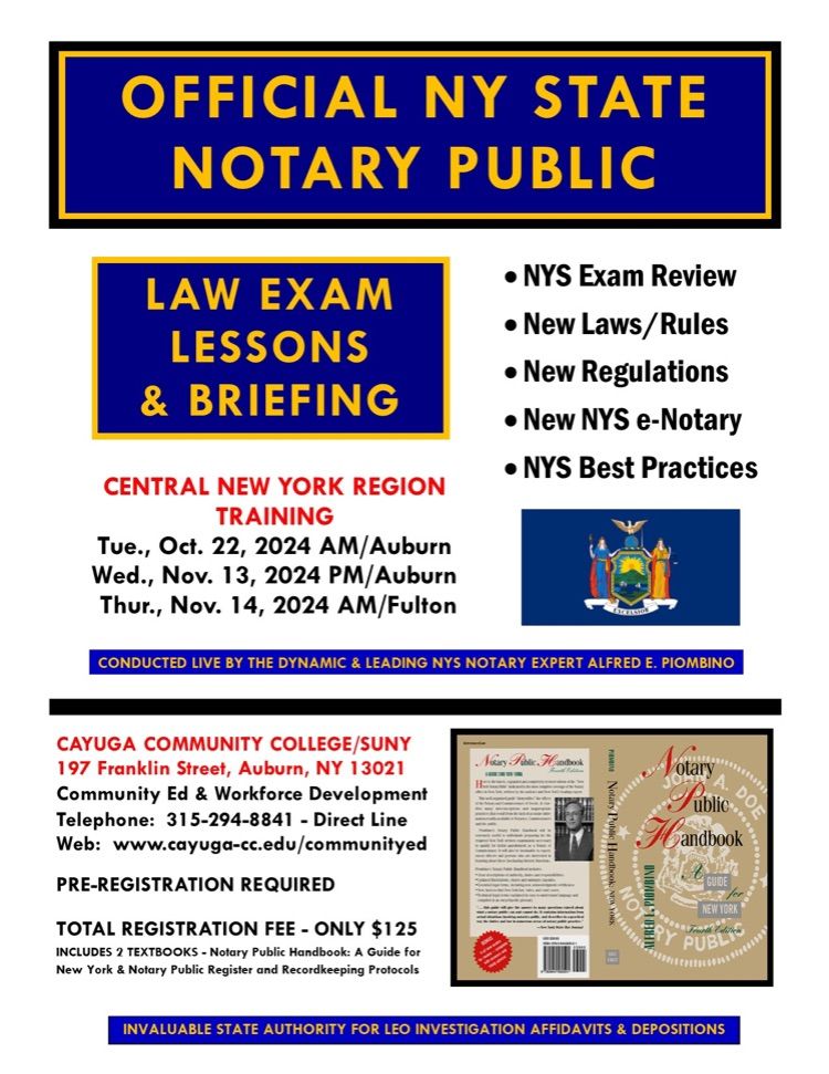 NYS NOTARY PUBLIC WORKSHOP 