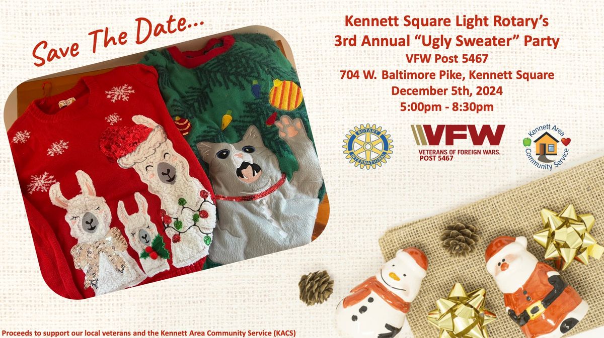 Kennett Square Light Rotary Annual 'Ugly Sweater' Party!