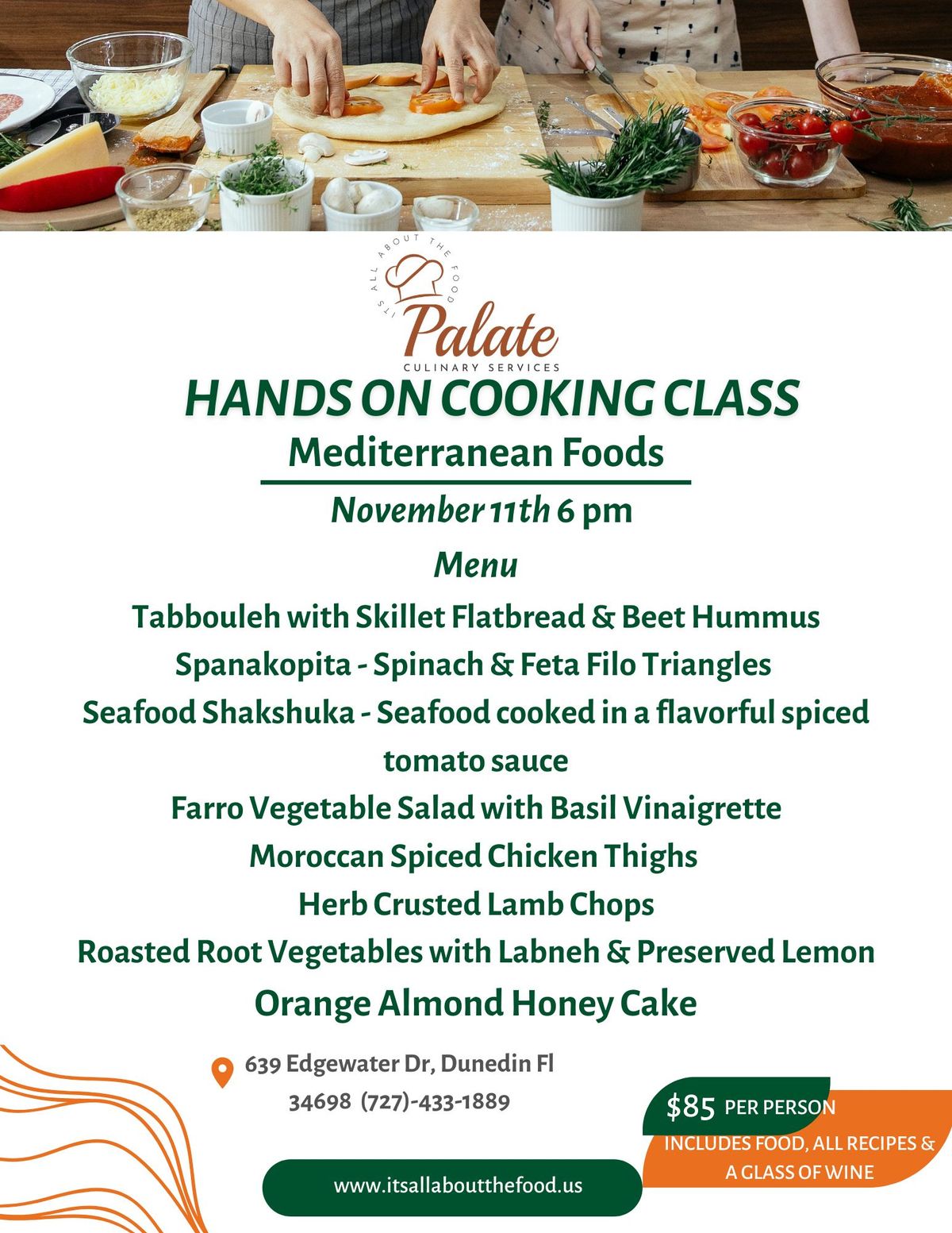 Hands On Cooking Class Mediterranean Foods 