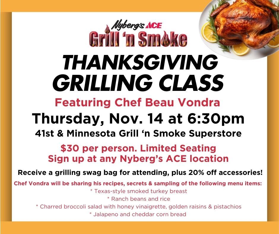 Thanksgiving GRILLING CLASS with Chef Beau Vondra