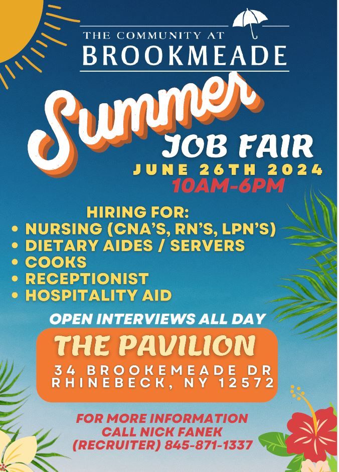 Brookmeade Summer Job Fair!