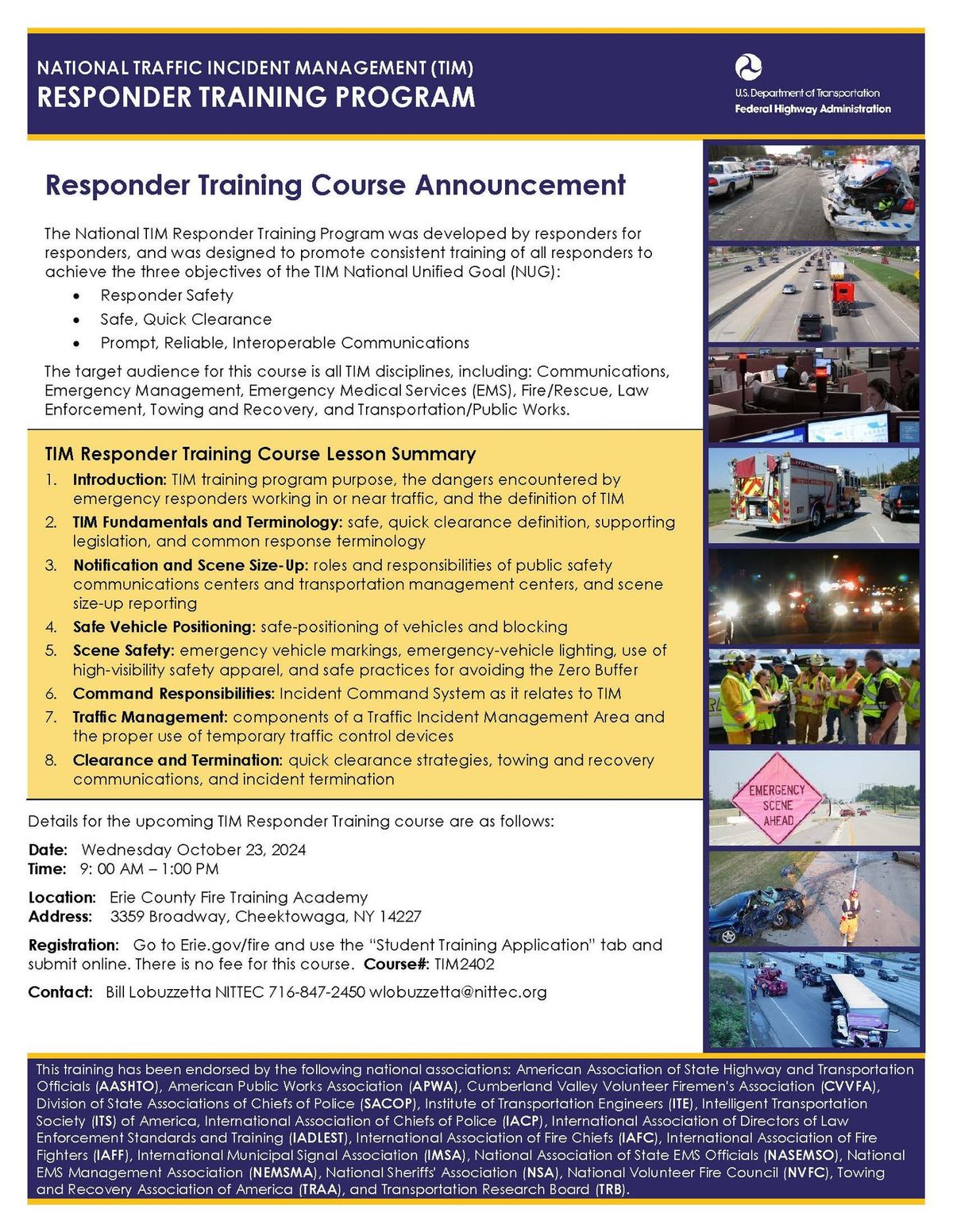 National TIM Responder Training Courses