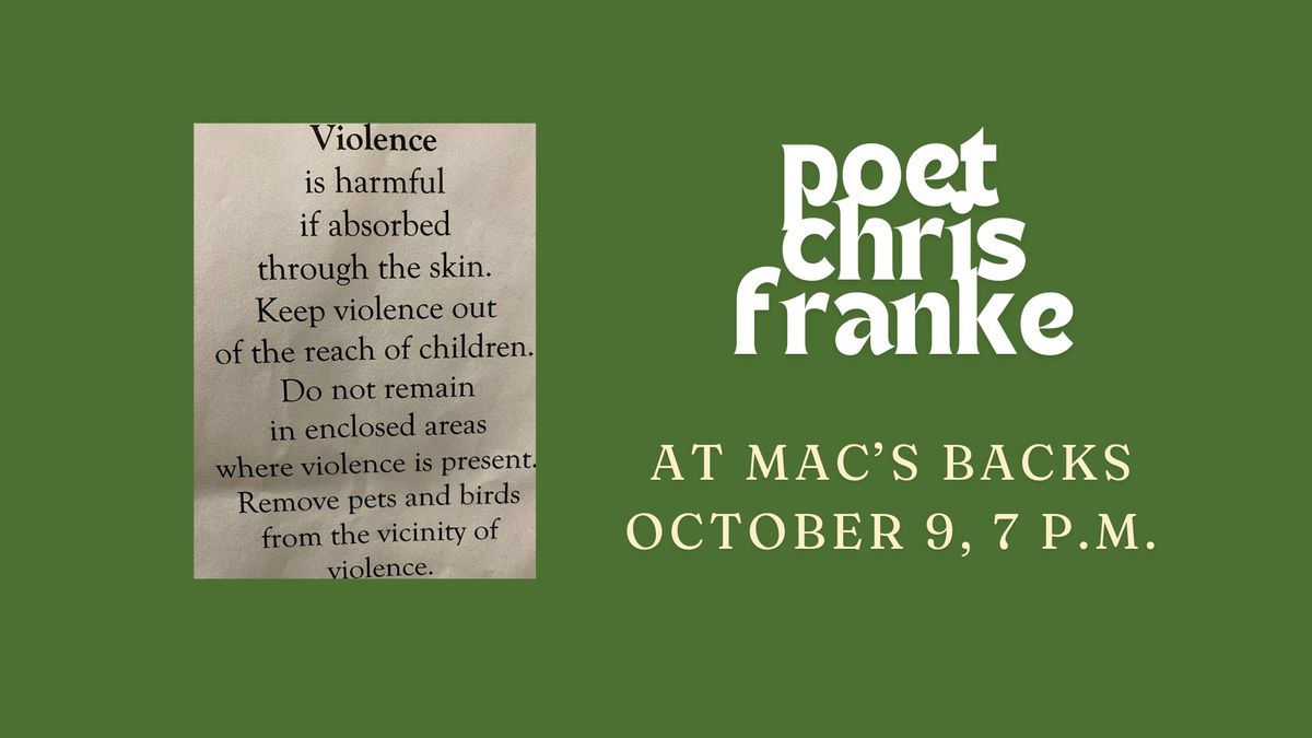 Poet Chris Franke at Mac's Backs