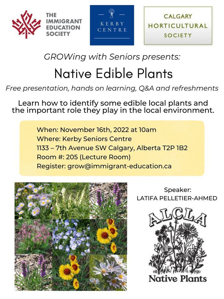 Native Edible Plants , Kerby Centre for the 55+, Calgary, 16 November 2022