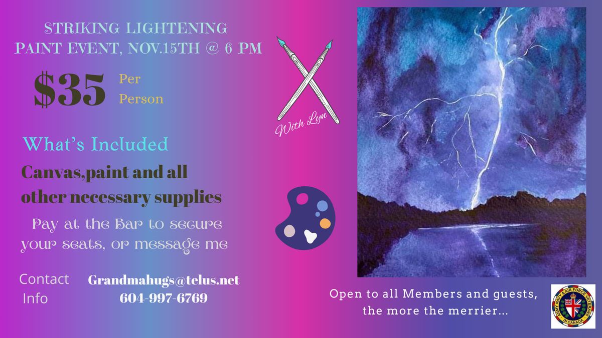 Striking Lightening acrylic paint event 