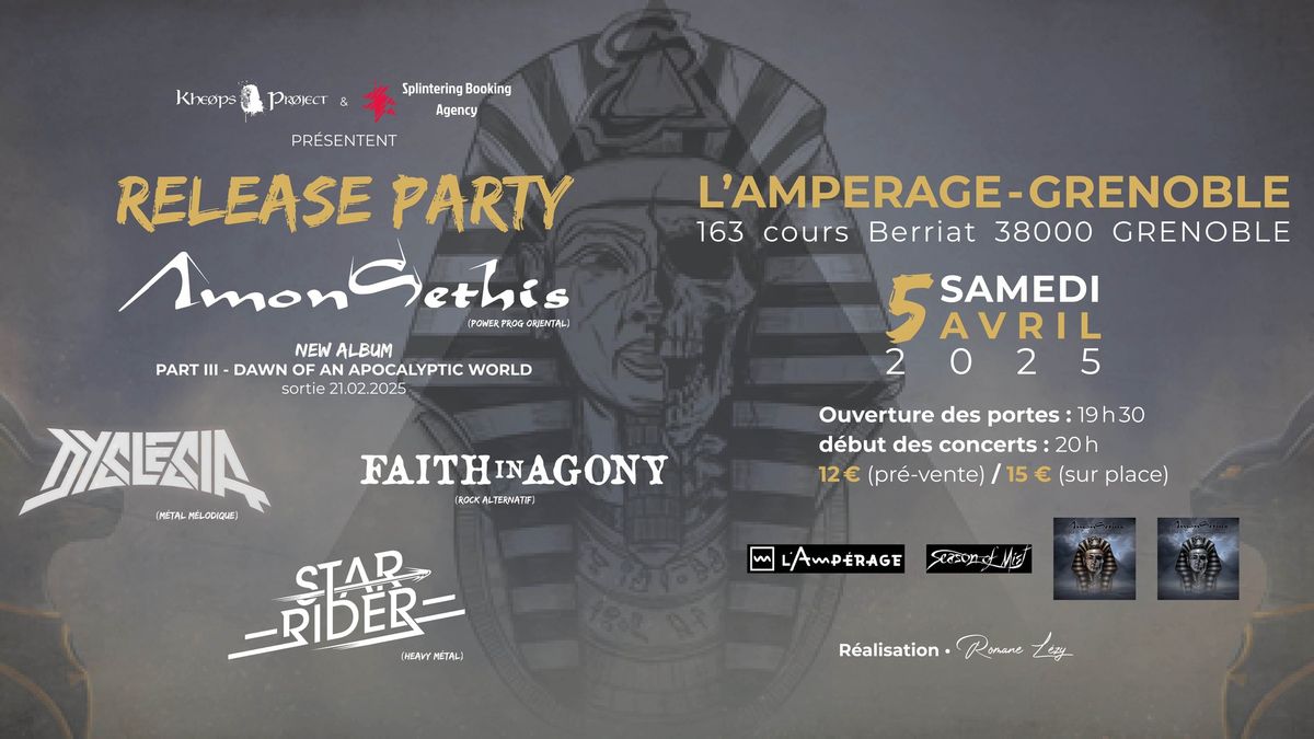 Release Party nouvel album d'AMON SETHIS avec DYSLESIA + FAITH IN AGONY + STAR RIDER