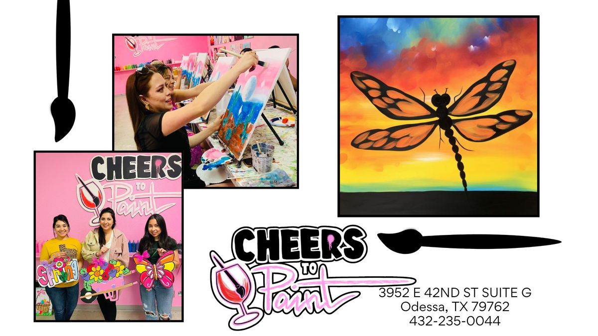 Dragon Fly Sunset Canvas Painting Event