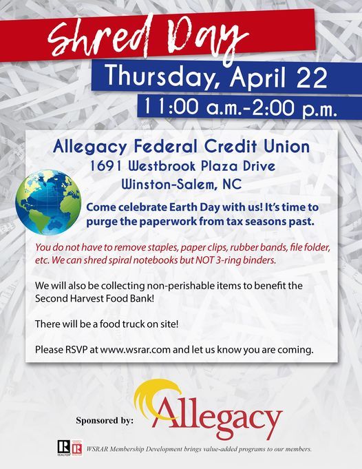 Shred Day Allegacy Federal Credit Union Bethania 22 April 2021 Shredding Events In Winston Salem Nc 2022