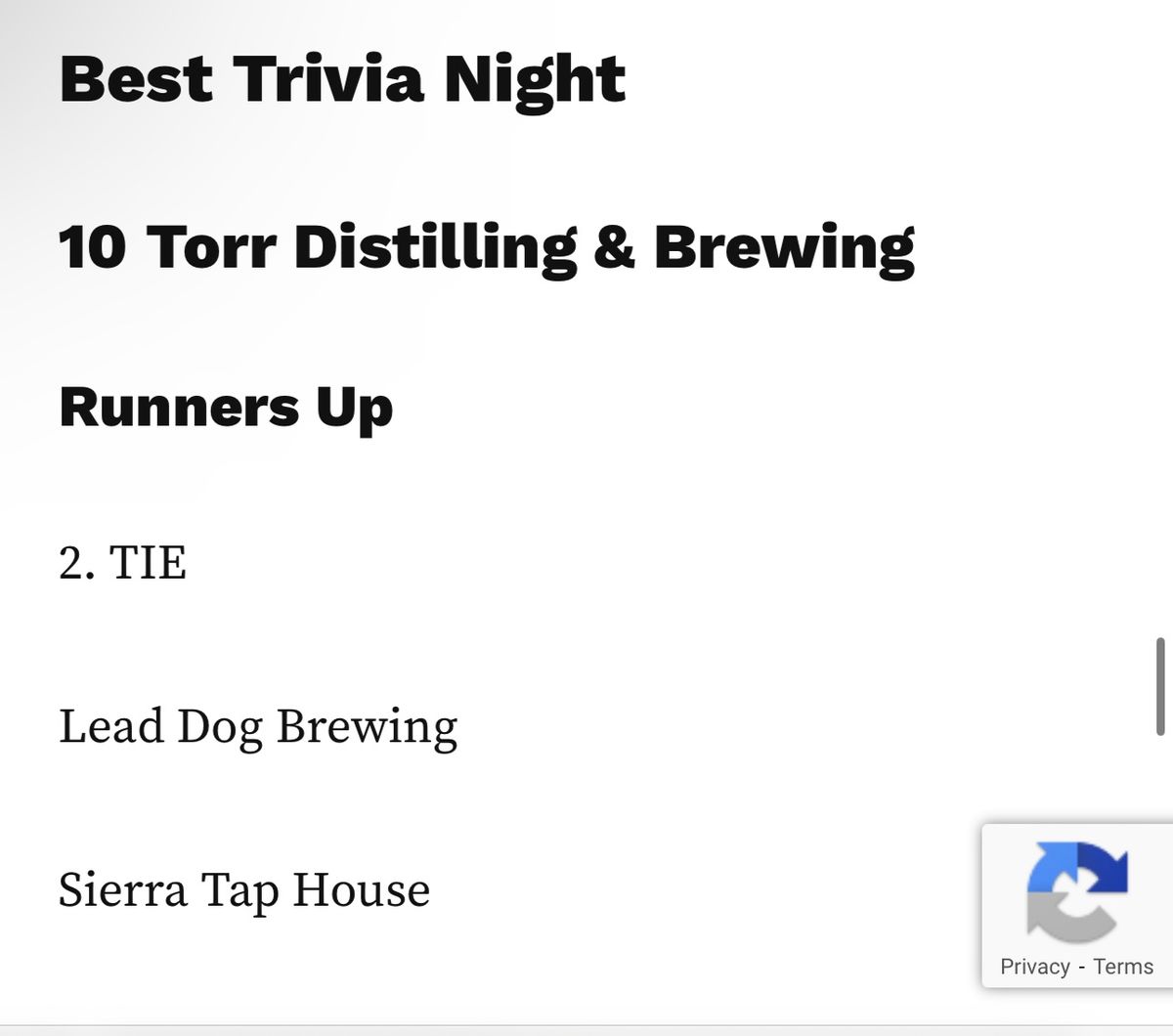 Best of Reno's TRIVIA NIGHT!! Every Wednesday Night!