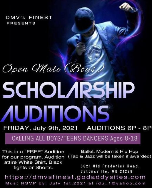 Boys Male Teens Scholarship Auditions 5621 Old Frederick Rd Catonsville Md 1536 United States 9 July 21