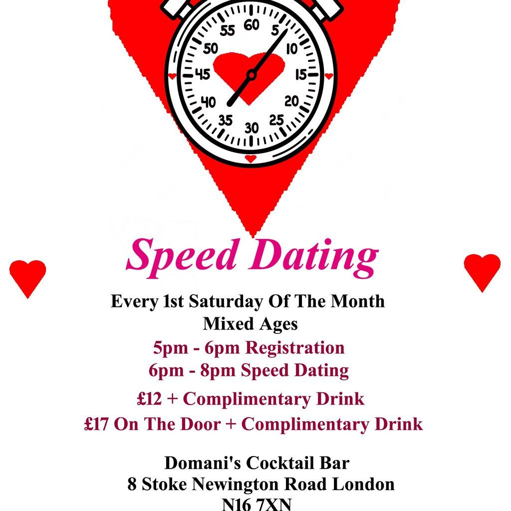 Speed Dating. Mixed Ages. Saturdays. Domani's.