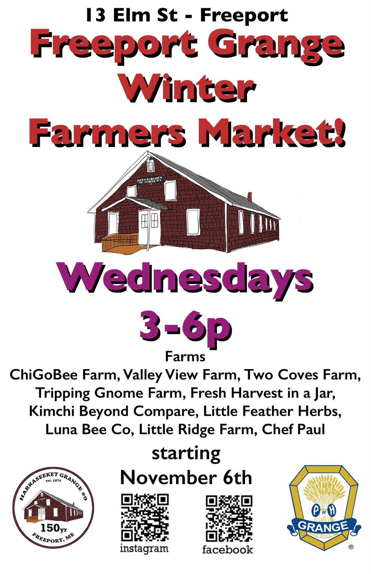 Freeport Grange Winter Farmers Market!