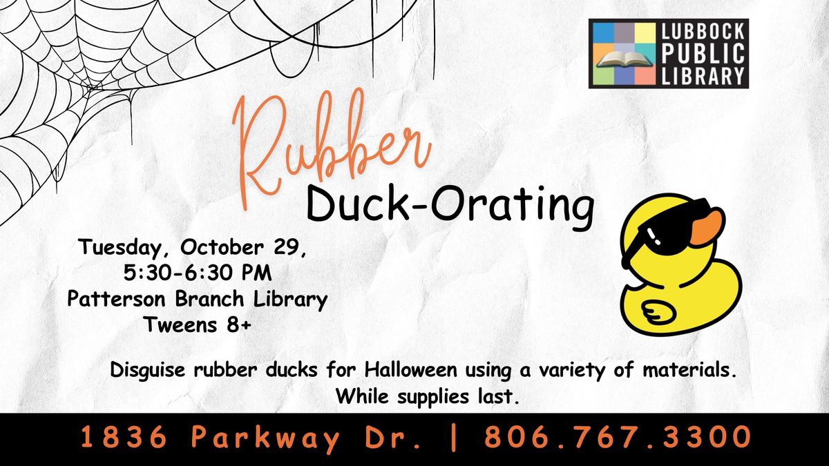 Rubber Duck-Orating at Patterson Branch Library