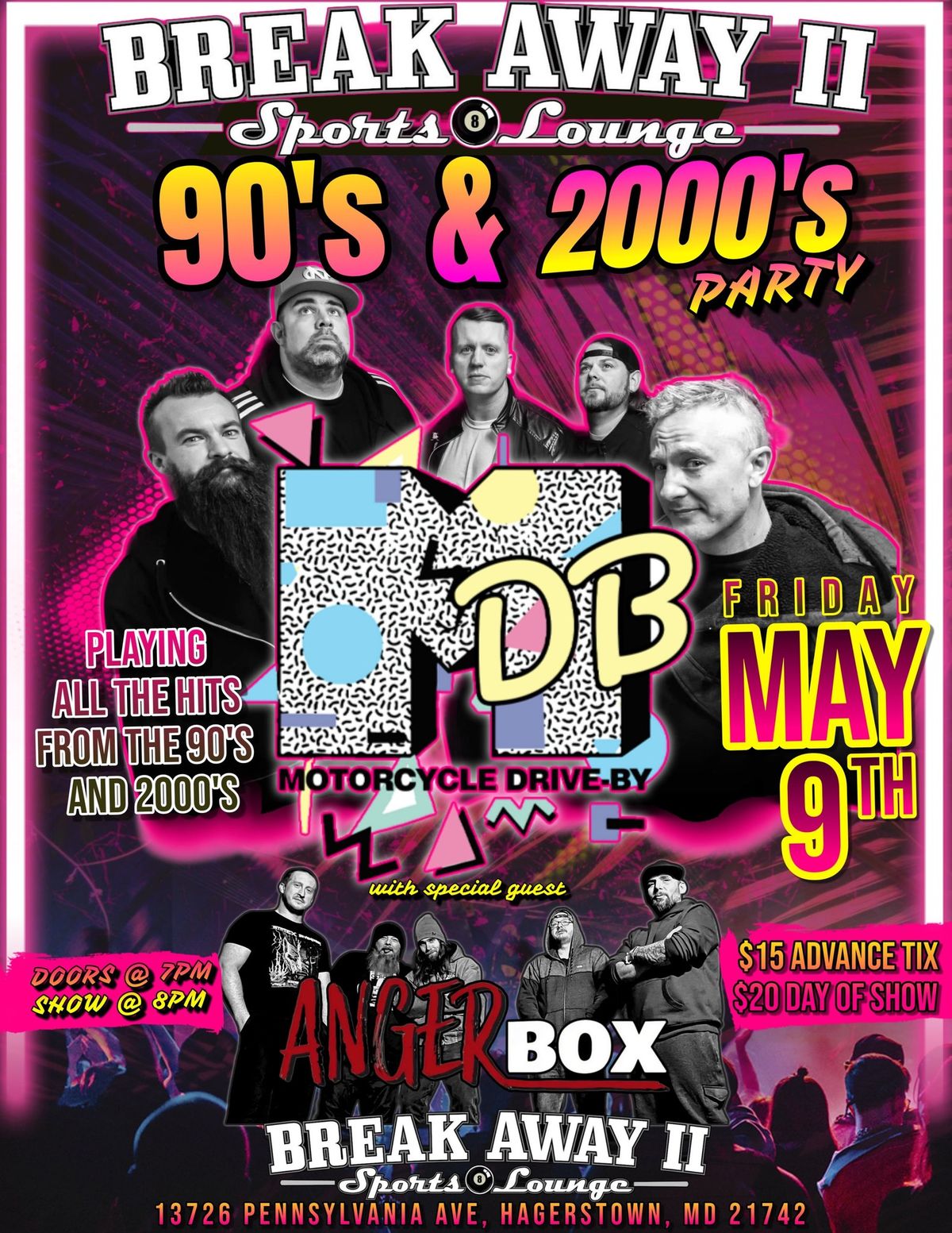 Motorcycle Drive-By & Anger Box 90\u2019s & 2000\u2019s Party