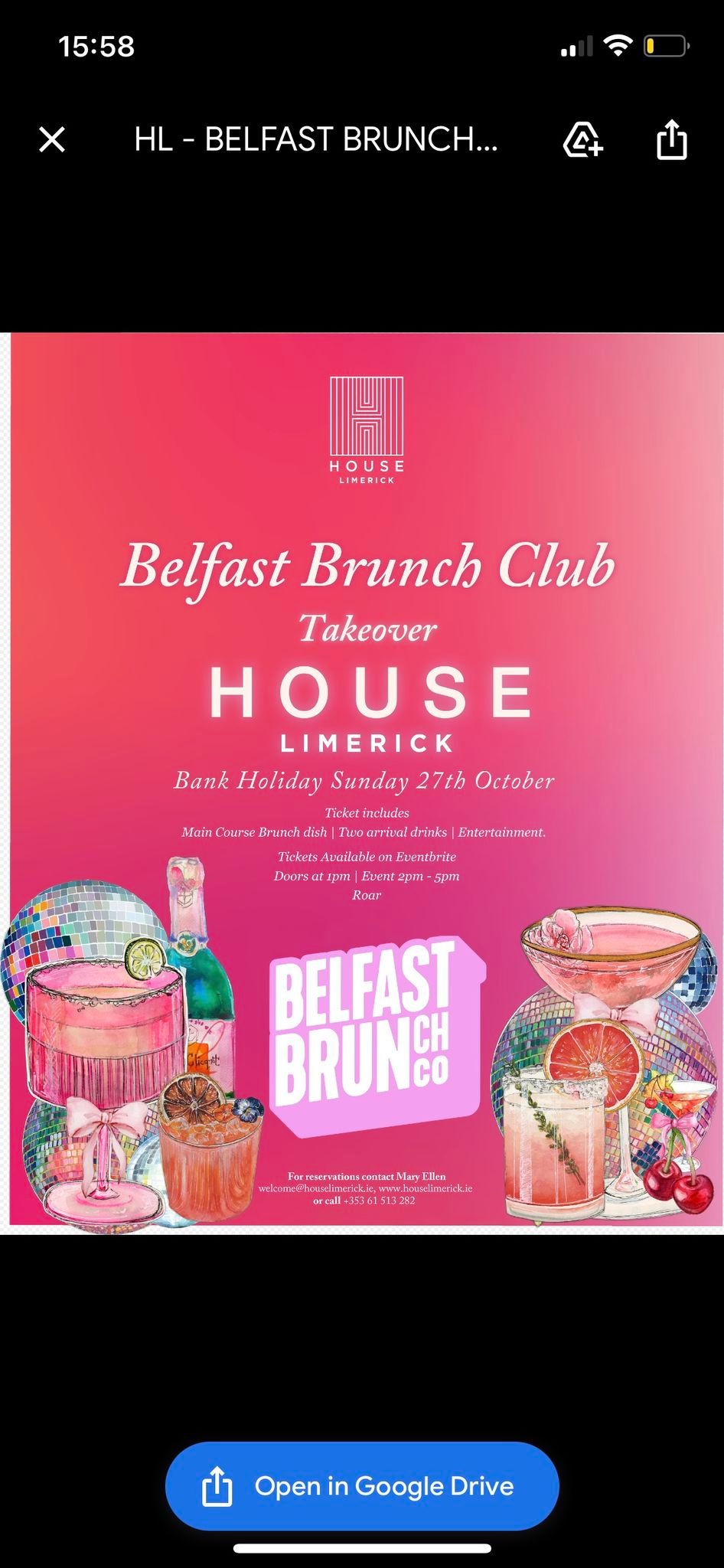 Belfast Brunch Co at House Limerick 