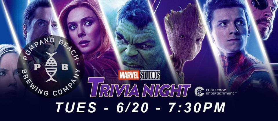 Marvel Movies Trivia Night - Pompano Beach Brewing Co.