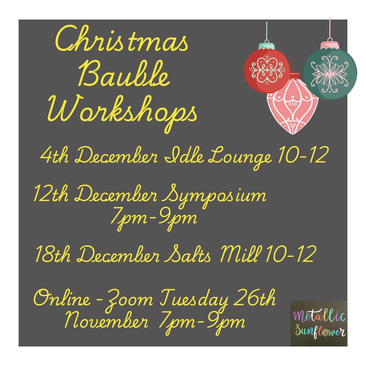 Calligraphy Christmas Bauble Workshop