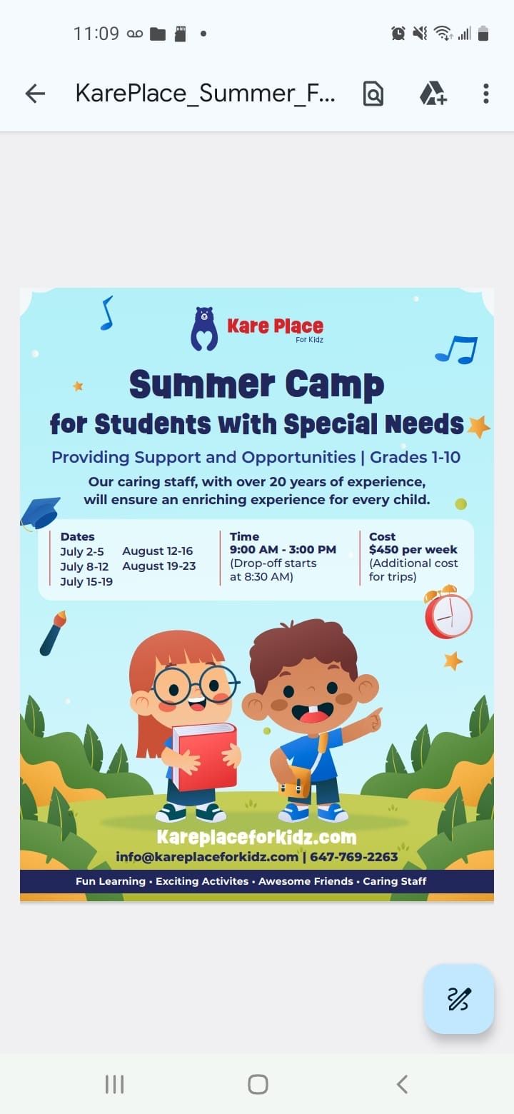 Summer Camp for children with special needs