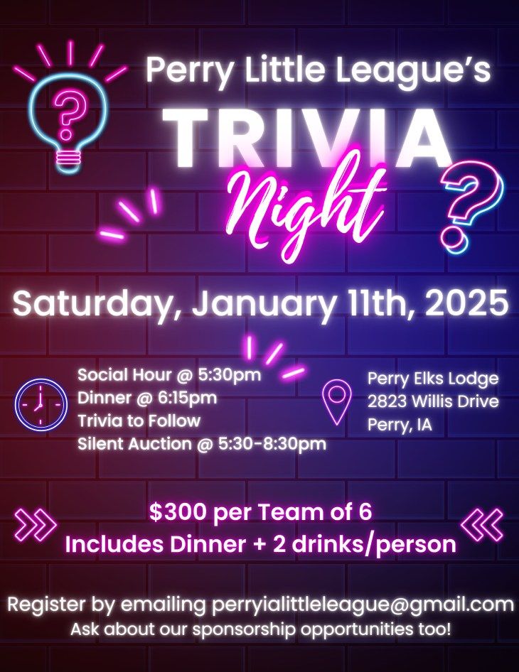 Perry Little League Trivia Night 2025