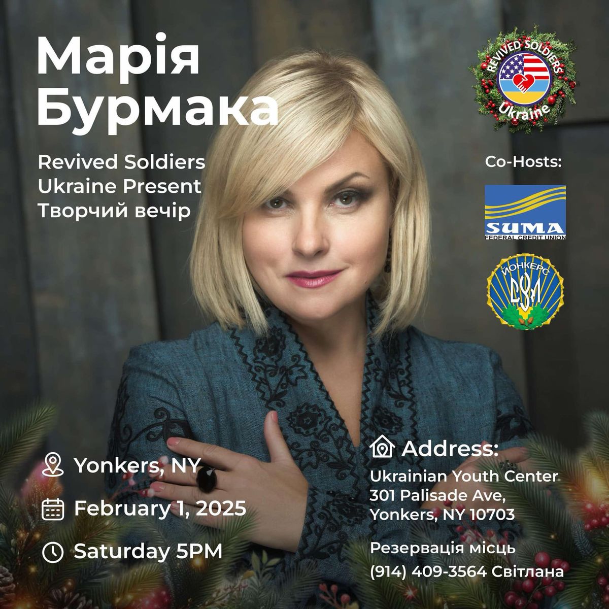 Yonkers, NY - Cultural Evening with Maria Burmaka