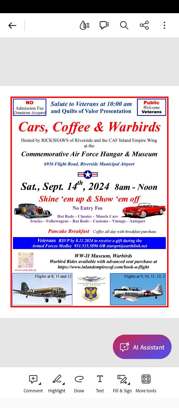 Cars, Coffee & Warbirds!! 