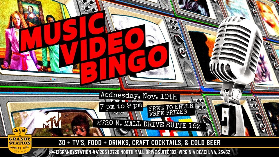MUSIC VIDEO BINGO WEDNESDAY 412 Granby Station Sports Bar, Virginia