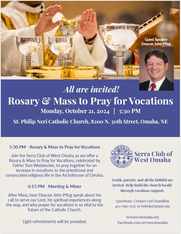 Rosary & Mass to Pray for Vocations