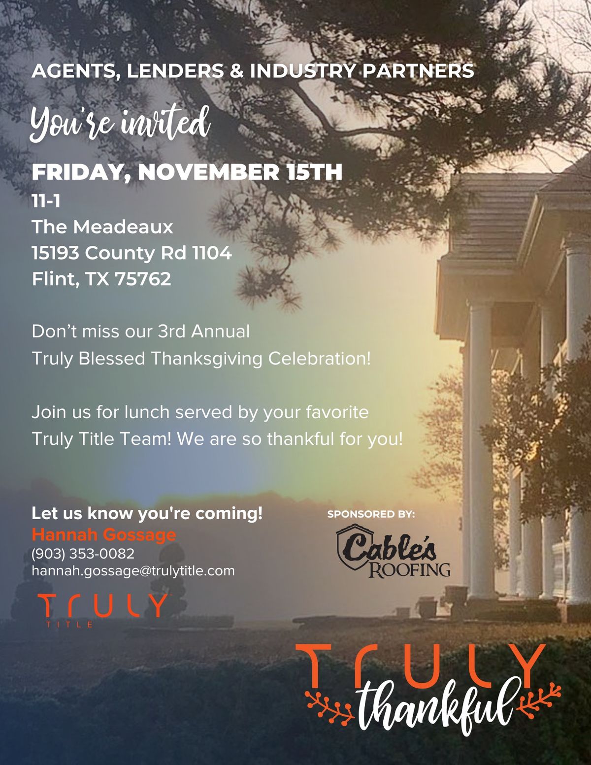 Truly x Cable\u2019s Thanksgiving Celebration