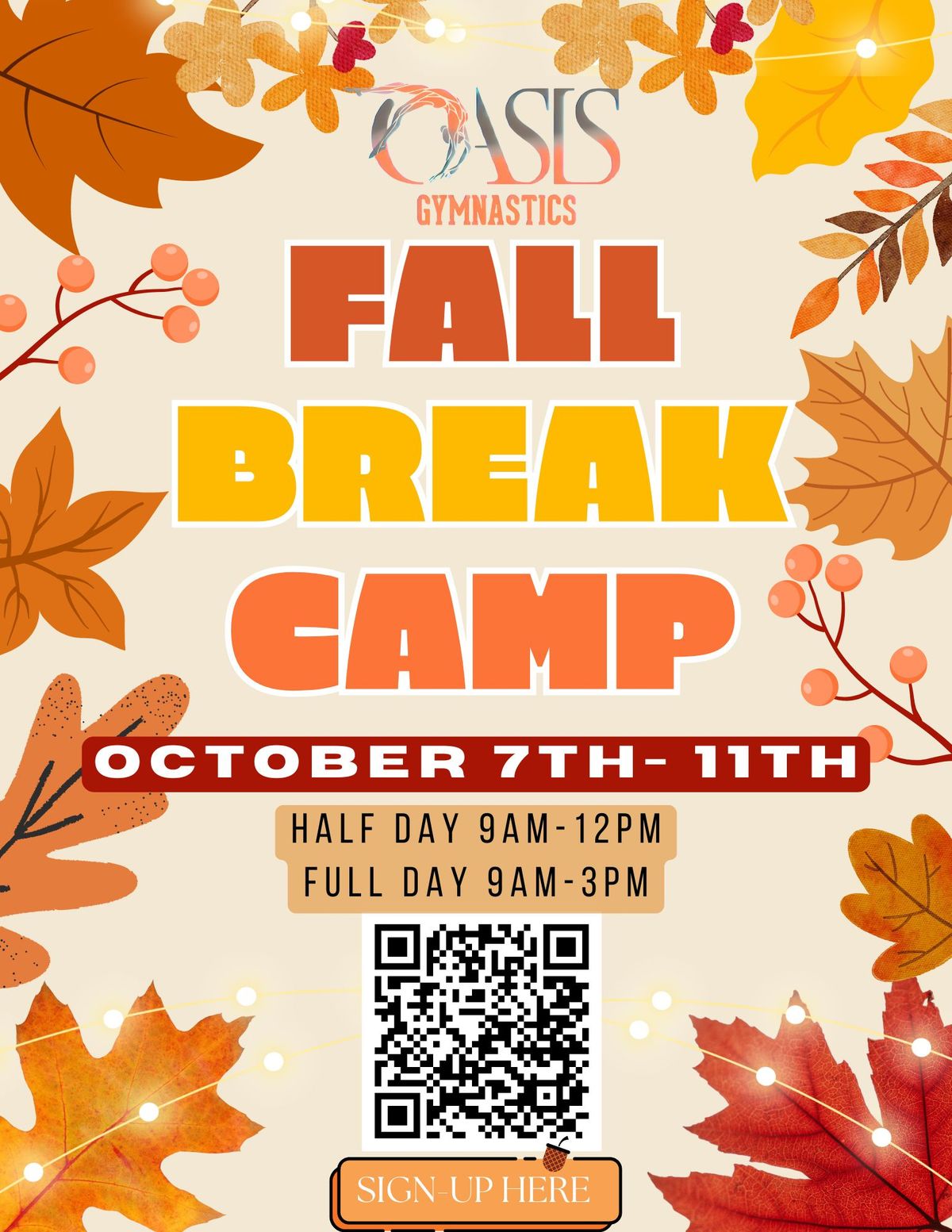 Fall Break Camp October 7th-11th 