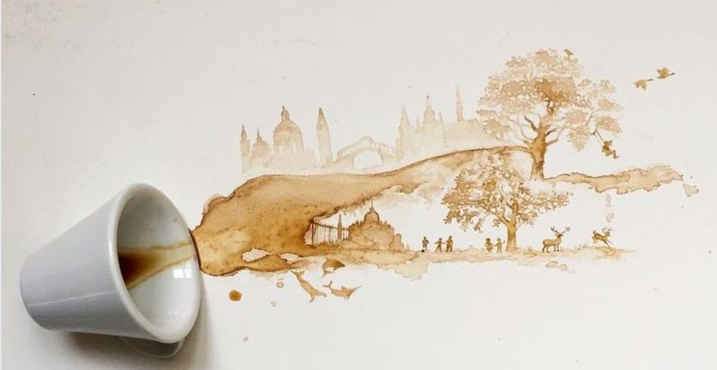 Cofee Painting Workshop  (watercolor) by Kenneth Gallardo