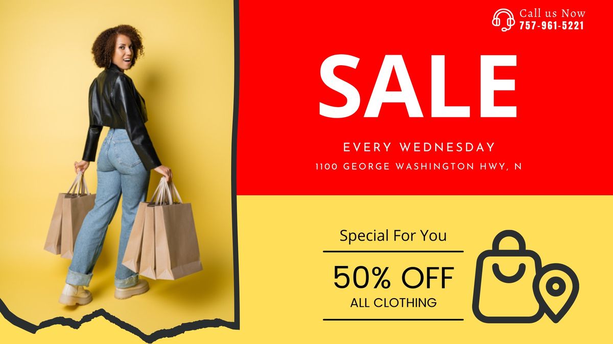 50% OFF ALL CLOTHES 