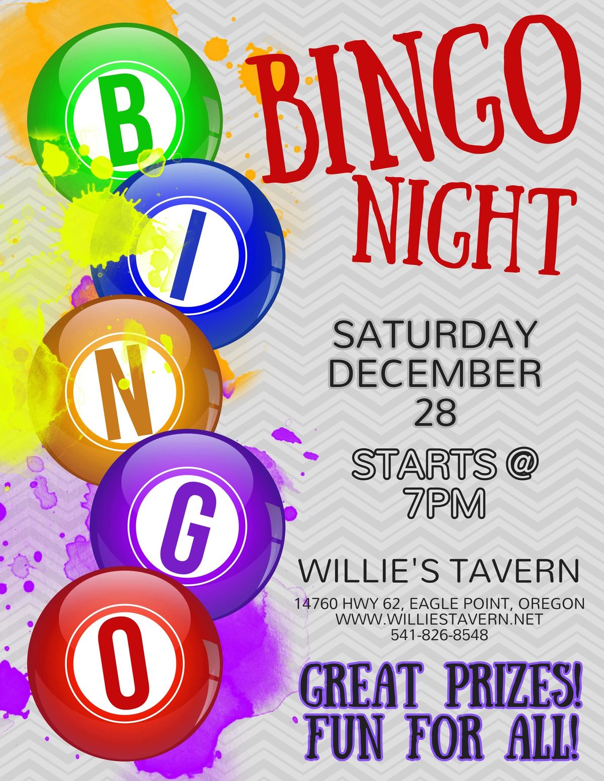 Willie's Tavern Bingo Night