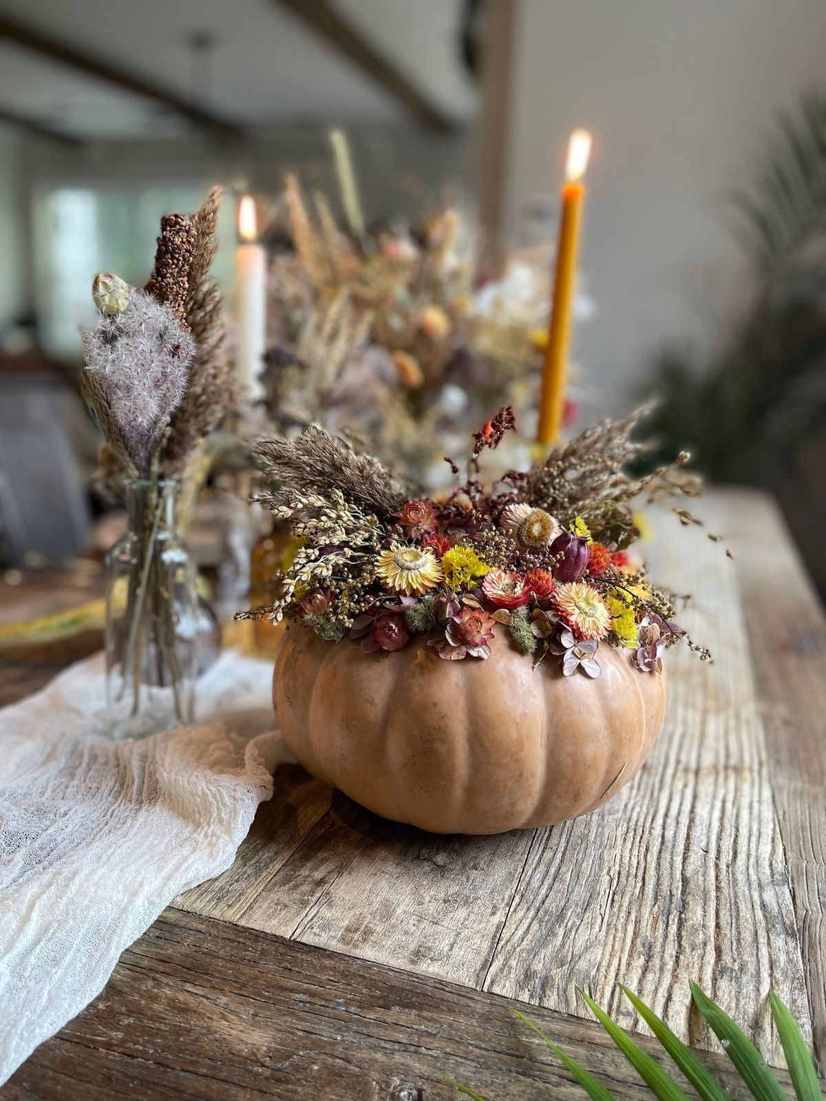 Dried Flower Pumpkin Arrangement 10\/26