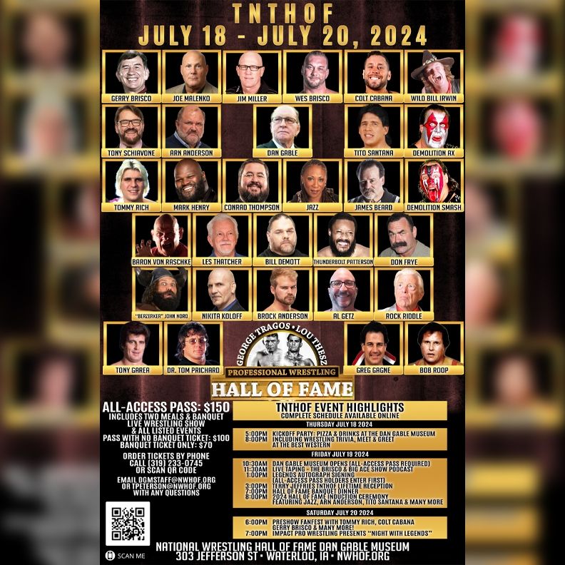 Training Seminar for professional wrestlers July 20th at The Waterloo Convention Center