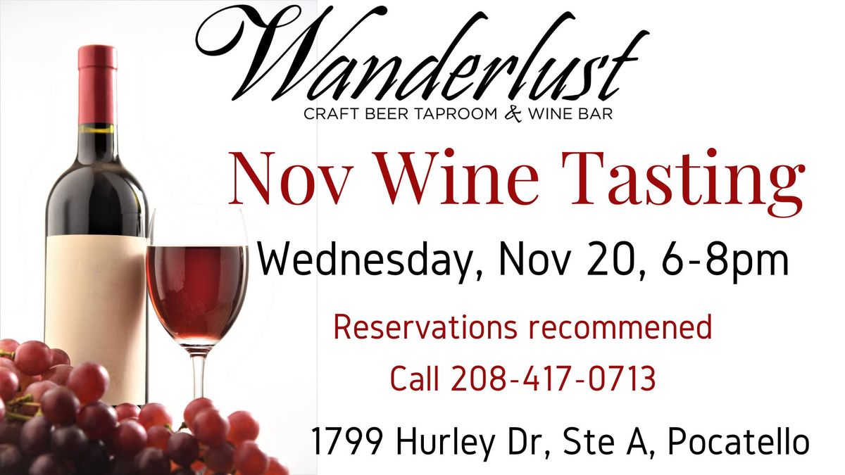 November Wine Tasting at Wanderlust!