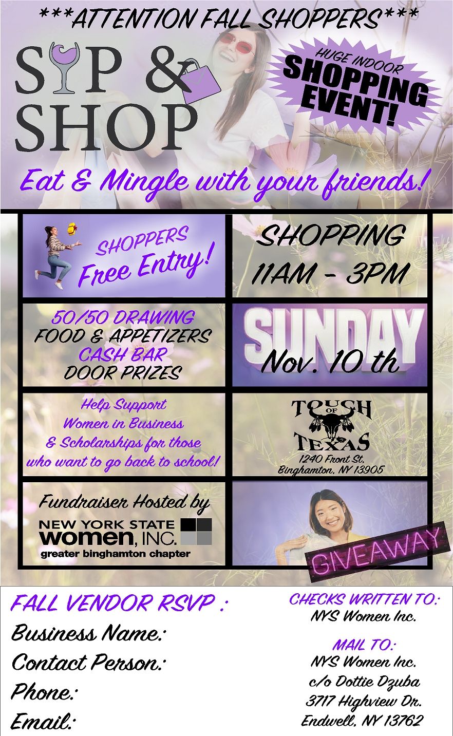 Fall Sip, Shop & Eat Vendor Event!