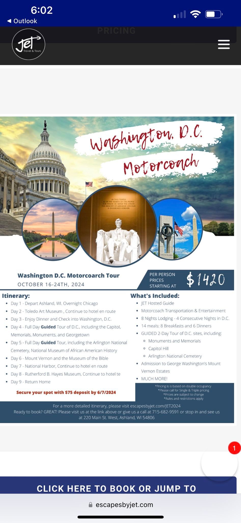 Bucket List Travel's Bus Tour to Washington D.C.