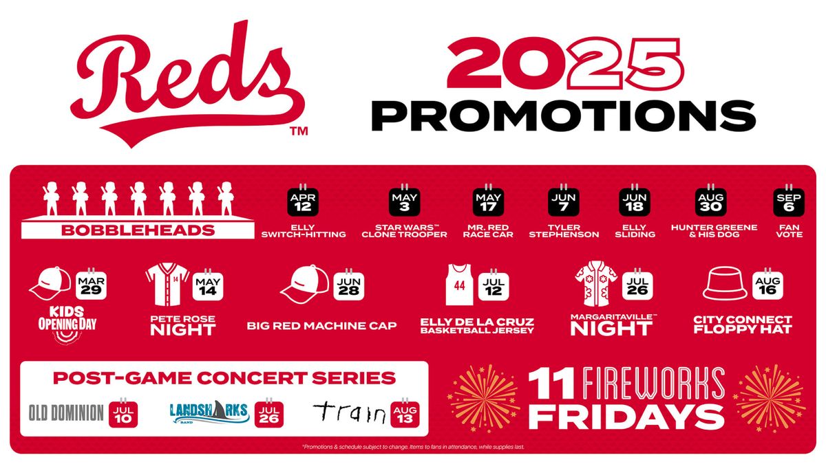 2025 Cincinnati Reds Season Tickets (Includes Tickets To All Regular Season Home Games)