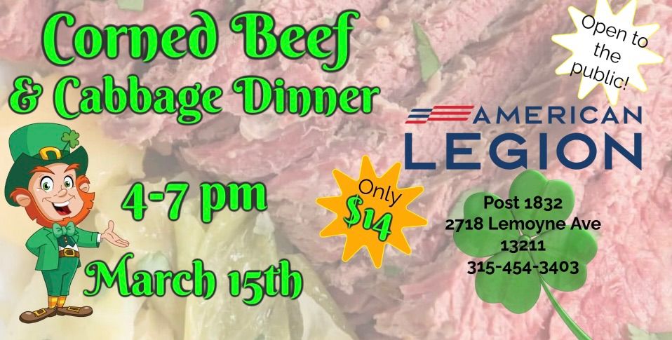 Mattydale American Legion Annual Corned Beef and Cabbage Dinner