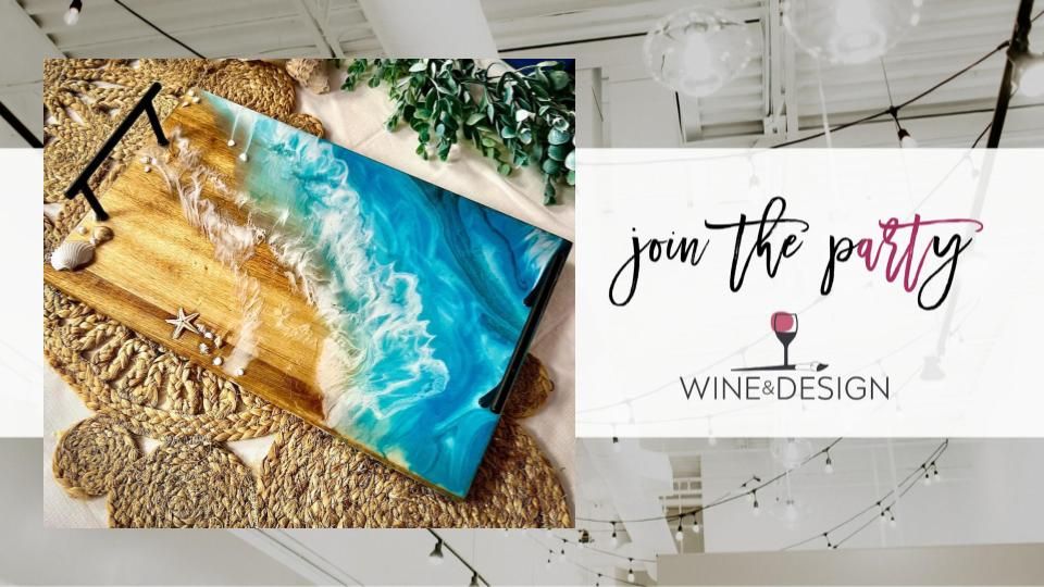 Resin Poured Rectangle Tray | Wine & Design